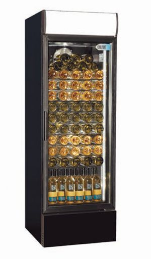 Coolpoint CX407 Single Door Upright Cooler Black - Wine Shelves